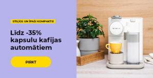 "līdz -35% kapsulu kafijas automātiem"