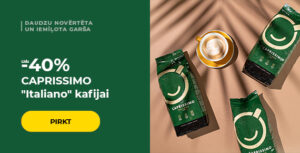 Līdz -40% CAPRISSIMO "Italiano" kafijai