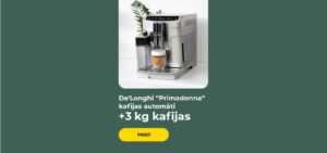 De'Longhi “Primadonna“ kafijas automāti + 3 kg kafijas