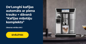 De'Longhi kafijas automāts ar piena trauku + dāvanā "Kafijas mīļotāju komplekts"