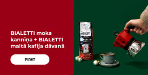 BIALETTI moka kanniņa + BIALETTI maltā kafija dāvanā