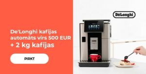 De'Longhi kafijas automāts virs 500 EUR + 2 kg kafijas dāvanā