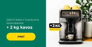 SAECO Xelsis un GranAroma kafijas automāti + 2 kg kafijas