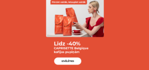 Līdz -40% CAPRISETTE Belgique kafijas pupiņām