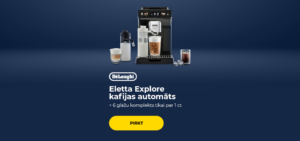 DE'LONGHI Eletta Explore kafijas automāts + 6 glāžu komplekts tikai par 1 ct