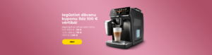 Iegādājoties kafijas automātu par vairāk nekā 500 €, dāvanā saņemsiet dāvanu kuponu līdz 100 € vērtībā.