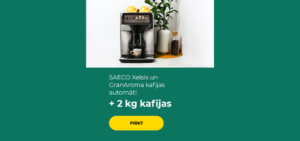 SAECO Xelsis un GranAroma kafijas automāti + 2 kg kafijas