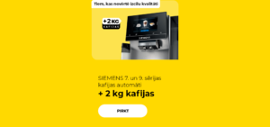 SIEMENS 7. un 9. sērijas kafijas automāti + 2 kg kafijas