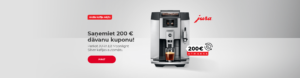 Saņemiet 200 € dāvanu kuponu! Pērkot JURA E8 Moonlight Silver kafijas automātu "