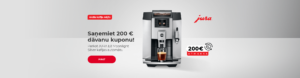 Saņemiet 200 € dāvanu kuponu! Pērkot JURA E8 Moonlight Silver kafijas automātu
