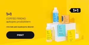 1+1 COFFEE FRIEND apkopes produktiem