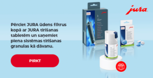 Pērciet JURA ūdens filtrus kopā ar JURA tīrīšanas tabletēm un saņemiet piena sistēmas tīrīšanas granulas kā dāvanu.