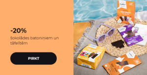 -20% šokolādes batoniņiem un tāfelītēm
