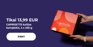 "Tikai 13,99 EUR CAPRISETTE kafijas komplekti, 4 x 250 g "