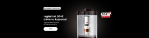 "Iegūstiet 50 € dāvanu kuponu! Iegādājoties Melitta kafijas automātu."