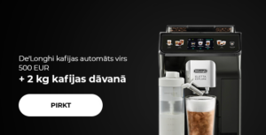 De'Longhi kafijas automāts virs 500 EUR + 2 kg kafijas dāvanā
