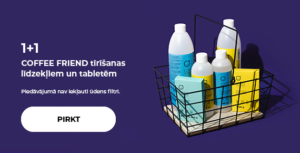 1+1 COFFEE FRIEND tīrīšanas līdzekļiem un tabletēm