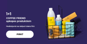 1+1 COFFEE FRIEND apkopes produktiem