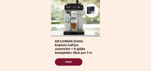 DE'LONGHI Eletta Explore kafijas automāts + 6 glāžu komplekts tikai par 1 ct