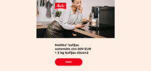 Melitta® kafijas automāts virs 500 EUR + 2 kg kafijas dāvanā