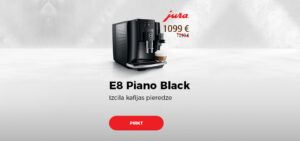 JURA E8 Piano Black Izcila kafijas pieredze
