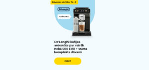 De'Longhi kafijas automāts par vairāk nekā 500 EUR + starta komplekts dāvanā