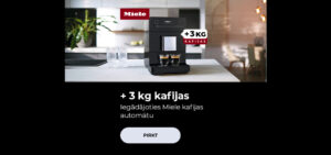 Iegādājoties Miele kafijas automātu + 3 kg kafijas