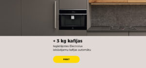 Iegādājoties Electrolux iebūvējamu kafijas automātu + 3 kg kafijas